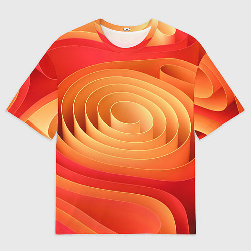 Мужская футболка оверсайз Оранжевые объемные круги / 3D-принт – фото 1