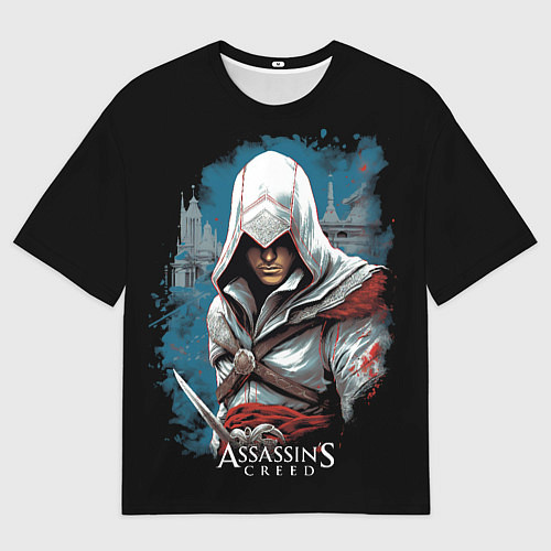 Мужская футболка оверсайз Assassins creed белый костюм / 3D-принт – фото 1
