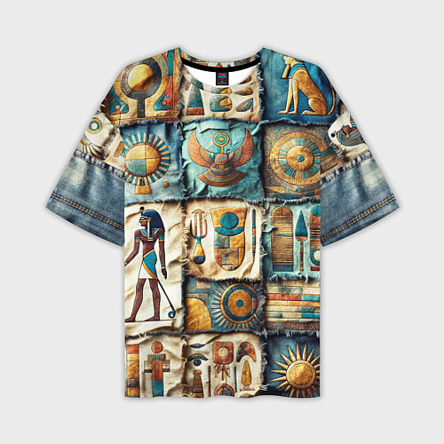 Мужская футболка оверсайз Пэчворк из Египта / 3D-принт – фото 1