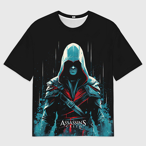 Мужская футболка оверсайз Assassins creed ночной образ / 3D-принт – фото 1