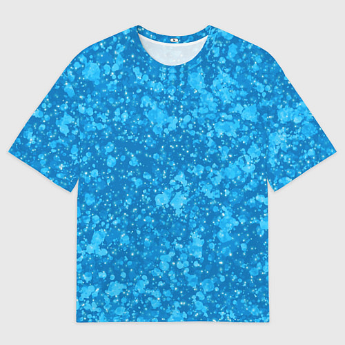 Мужская футболка оверсайз Ярко-голубой абстракция космический / 3D-принт – фото 1