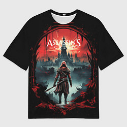 Мужская футболка оверсайз Assassins creed город на горизонте