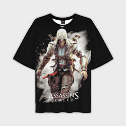 Футболка оверсайз мужская Assassins creed белая пыль, цвет: 3D-принт