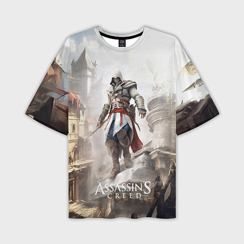 Мужская футболка оверсайз Assassins creed town / 3D-принт – фото 1