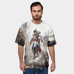 Футболка оверсайз мужская Assassins creed town, цвет: 3D-принт — фото 2