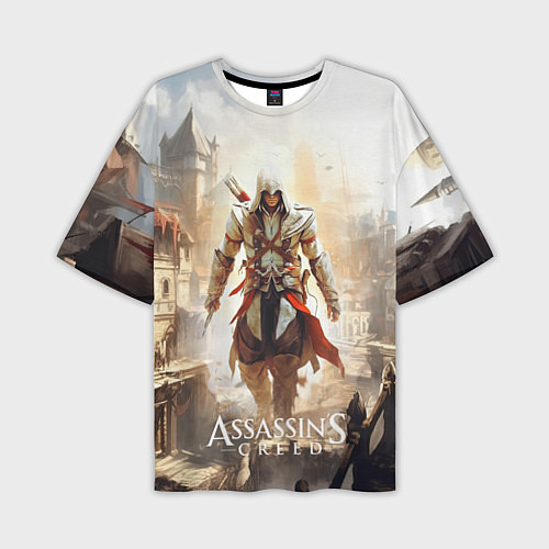 Мужская футболка оверсайз Assassins creed старый город / 3D-принт – фото 1