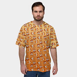 Футболка оверсайз мужская Паттерн из милых лисят, цвет: 3D-принт — фото 2