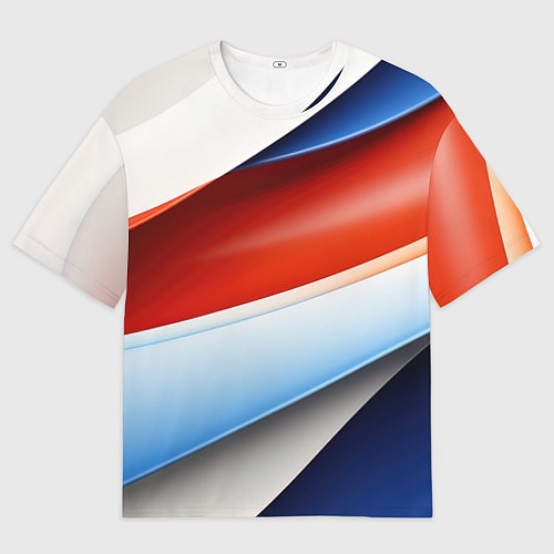 Мужская футболка оверсайз Абстрактный минимализм плавные волнистые линии / 3D-принт – фото 1