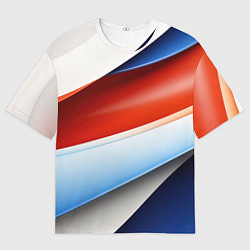 Мужская футболка оверсайз Абстрактный минимализм плавные волнистые линии