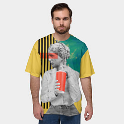 Футболка оверсайз мужская Абстракция ретро стиль, цвет: 3D-принт — фото 2