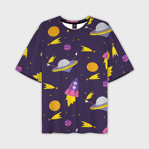 Мужская футболка оверсайз Космические приключения / 3D-принт – фото 1