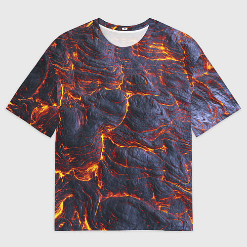 Мужская футболка оверсайз Вулканическая лава / 3D-принт – фото 1