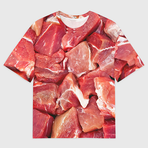 Мужская футболка оверсайз Куски мяса / 3D-принт – фото 1