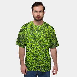 Футболка оверсайз мужская Зелёная трава листья, цвет: 3D-принт — фото 2
