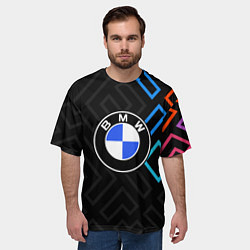 Футболка оверсайз мужская Bmw абстракция, цвет: 3D-принт — фото 2