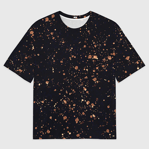 Мужская футболка оверсайз Чёрно-синий с золотым напылением / 3D-принт – фото 1