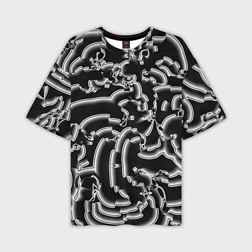Мужская футболка оверсайз Абстрактные объемные рельефы / 3D-принт – фото 1
