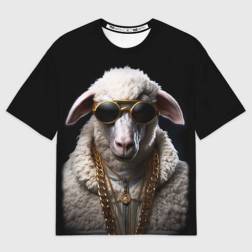 Мужская футболка оверсайз Богатый баран в цепях / 3D-принт – фото 1
