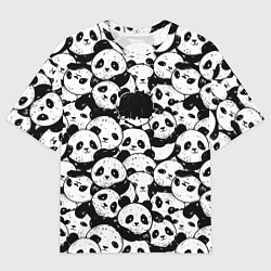 Футболка оверсайз мужская Выходной господина злодея с пандами, цвет: 3D-принт
