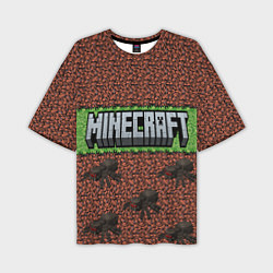 Мужская футболка оверсайз Minecraft logo with spider