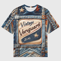 Мужская футболка оверсайз Vintage vanguard jeans - patchwork