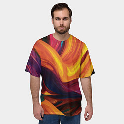 Футболка оверсайз мужская Цветная абстракция colorful, цвет: 3D-принт — фото 2