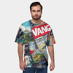 Футболка оверсайз мужская Vanguard collage - ai art patchwork, цвет: 3D-принт — фото 2