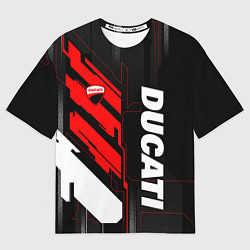 Мужская футболка оверсайз Ducati - красный технологический