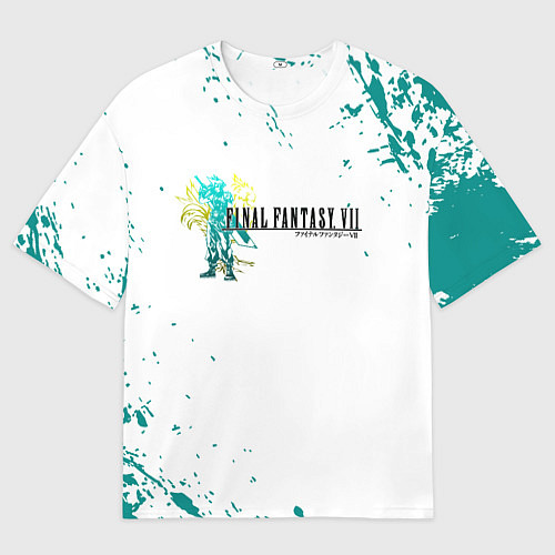 Мужская футболка оверсайз Final fantasy неон / 3D-принт – фото 1