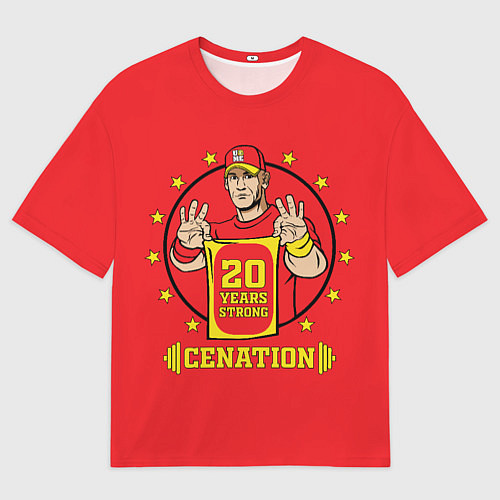 Мужская футболка оверсайз Джон Сина - двадцатилетие / 3D-принт – фото 1