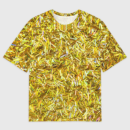 Мужская футболка оверсайз Золотые ленточки / 3D-принт – фото 1