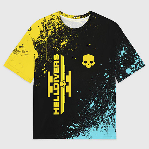 Мужская футболка оверсайз Helldivers 2: Skull Logo / 3D-принт – фото 1