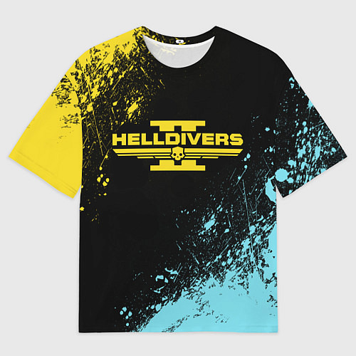 Мужская футболка оверсайз Helldivers 2: Skull Logo / 3D-принт – фото 1
