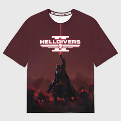 Футболка оверсайз мужская Helldivers 2: Адский десантник, цвет: 3D-принт