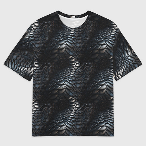 Мужская футболка оверсайз Блестящая металлическая броня / 3D-принт – фото 1