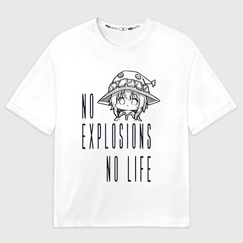 Мужская футболка оверсайз No explosions no life / 3D-принт – фото 1
