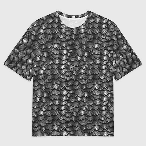 Мужская футболка оверсайз Железная броня текстура / 3D-принт – фото 1