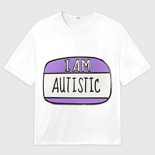 Мужская футболка оверсайз Аутист значок / 3D-принт – фото 1