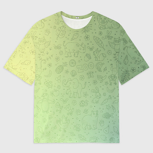 Мужская футболка оверсайз Соцсети зеленый фон / 3D-принт – фото 1