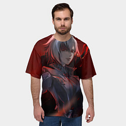 Футболка оверсайз мужская Genshin Impact Арлекино red, цвет: 3D-принт — фото 2