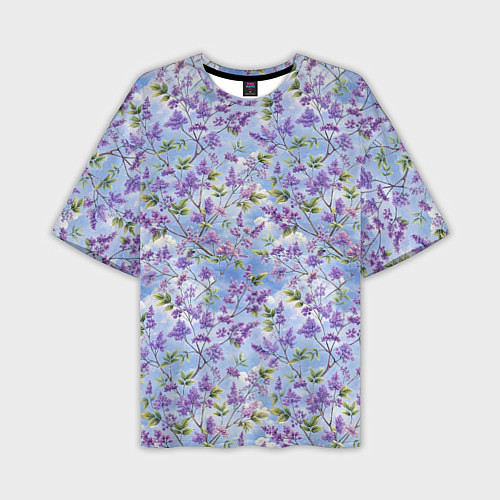 Мужская футболка оверсайз Светлая фиолетовая сирень / 3D-принт – фото 1