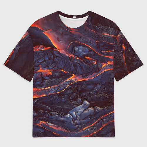 Мужская футболка оверсайз Лавовые реки / 3D-принт – фото 1
