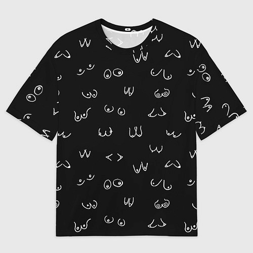 Мужская футболка оверсайз Мультяшные груди / 3D-принт – фото 1