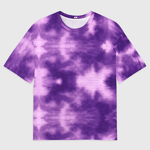 Мужская футболка оверсайз Фиолетовый тайдай / 3D-принт – фото 1