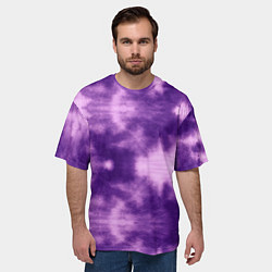 Футболка оверсайз мужская Фиолетовый тайдай, цвет: 3D-принт — фото 2