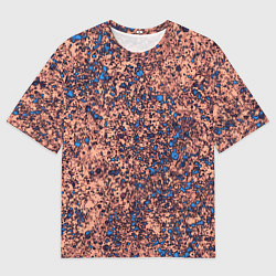 Футболка оверсайз мужская Абстракция земляной с голубым свечением, цвет: 3D-принт