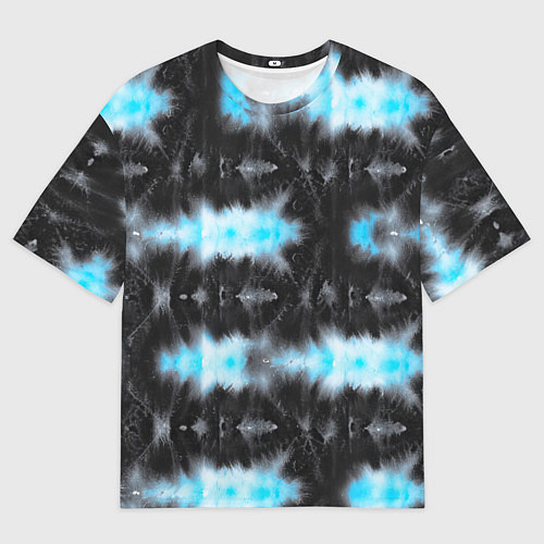 Мужская футболка оверсайз Сине чёрный тайдай / 3D-принт – фото 1