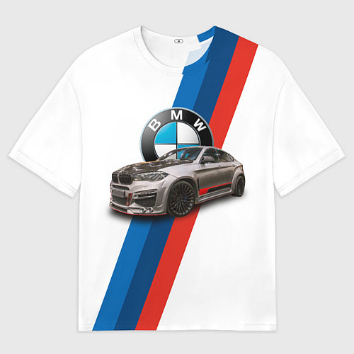 Мужская футболка оверсайз Немецкий кроссовер BMW X6 M / 3D-принт – фото 1