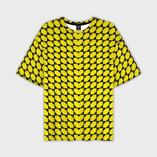 Мужская футболка оверсайз Жёлтые лепестки шестиугольники / 3D-принт – фото 1