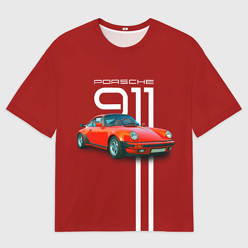 Мужская футболка оверсайз Порше спортивный немецкий автомобиль / 3D-принт – фото 1